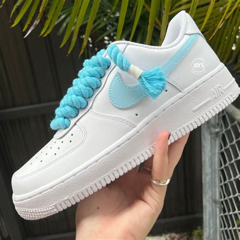 Blue Rope Laces Custom Air Force 1 Sneakers - Etsy