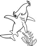 Printable Hammerhead shark coloring page