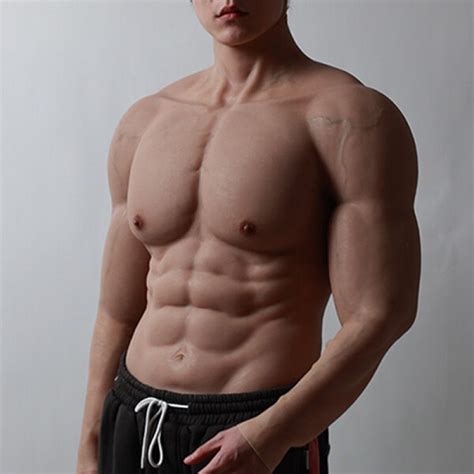 Premium Silicone Muscle Suit for Cosplay Upper Body Suit Silicone Artificial Realistic Abdominal ...