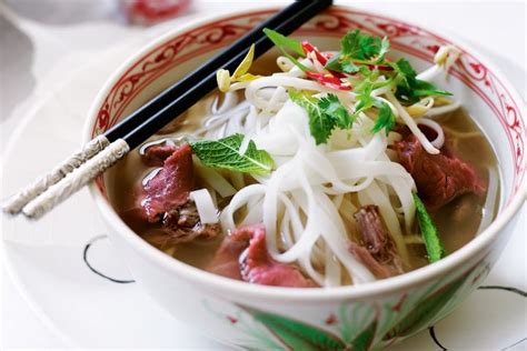Beef and noodle soup (Pho bo)