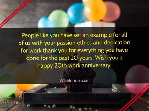 Happy 20th Work Anniversary Wishes and Quotes – Wish Insider