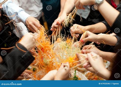 Asian Prosperity Toss, Lohei, Yusheng, Yee Sang Stock Photo - Image of east, macro: 67933546