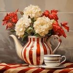 Holiday Floral Peppermint Pottery Free Stock Photo - Public Domain Pictures