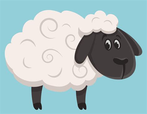 Sheep side view. Farm animal in cartoon style. 4862967 Vector Art at Vecteezy