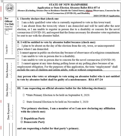 Absentee Ballot Application 101: How To Do It. It's Easy - InDepthNH.orgInDepthNH.org