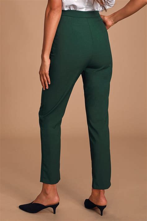 Kick It Forest Green High-Waisted Trouser Pants | High waisted trouser ...