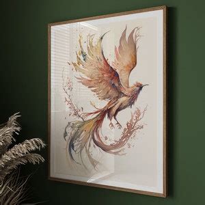 Phoenix Watercolor Painting Art Digital Download Phoenix - Etsy