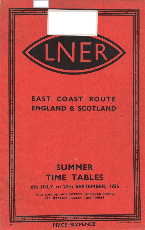 London & North Eastern Railway 1936-07 [Great Britain] – Timetable World