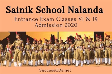 Sainik School Nalanda Admission 2020 for Class VI and IX