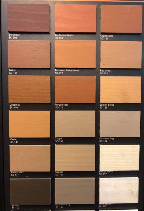 Color charts for our most commonly... - Katy Fence Staining