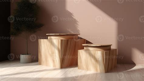 Wooden podium for product presentation in modern interior. 3D rendering 22692510 Stock Photo at ...