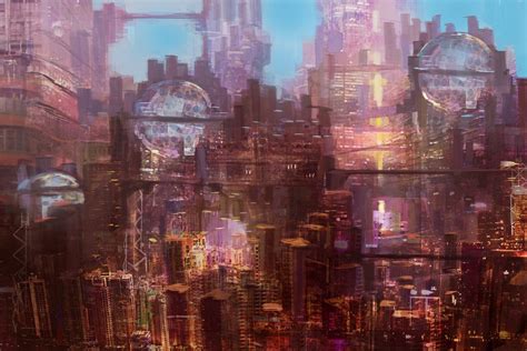 This is a sci fi city or future city. Edit I changed some colors. | Sci fi city, Sci fi anime ...