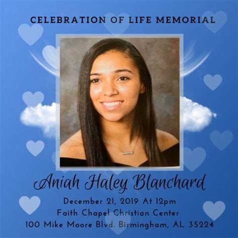 Memorial service announced for Aniah Blanchard