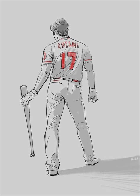 Shohei Ohtani fanart by miki: 画像 | Fan art, Miki, Humanoid sketch