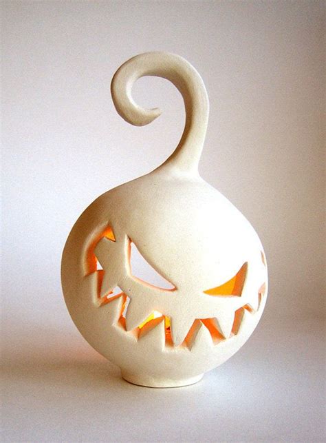 Ceramic Spooky Pumpkin Jack O Lantern Candle Holder | Etsy | Halloween ...