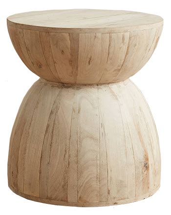 prisma round natural wood coffee table - Malinda Malley