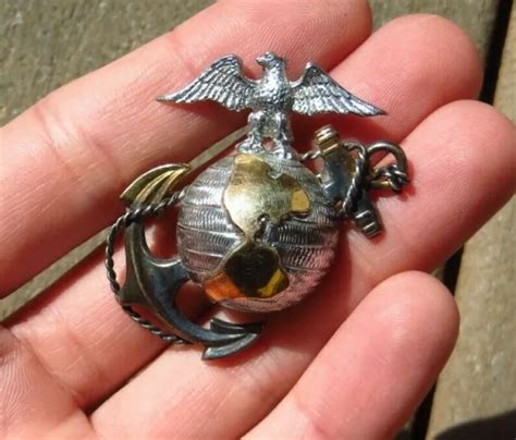 ANTIQUE WWI-WWII USMC United States Marine Corps Officers Ega Hat Device Pin £561.32 - PicClick UK
