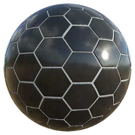 Hexagonal Black Ceramic Tiles | Free PBR | TextureCan