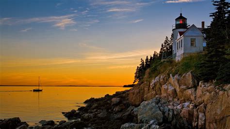 wallpaper Bass Harbor Lighthouse, Acadia National Park, Maine HD ...