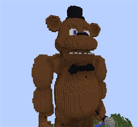 Freddy Fazbear FNAF 3D Minecraft Statue build 1.20.2/1.20.1/1.20/1.19.2 ...