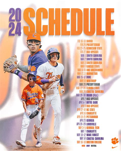 Clemson Baseball Roster 2024 Schedule - Dinah Flossie