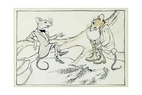 'The Town Mouse and the Country Mouse, Illustration from 'Aesop's Fables', Published 1912 ...