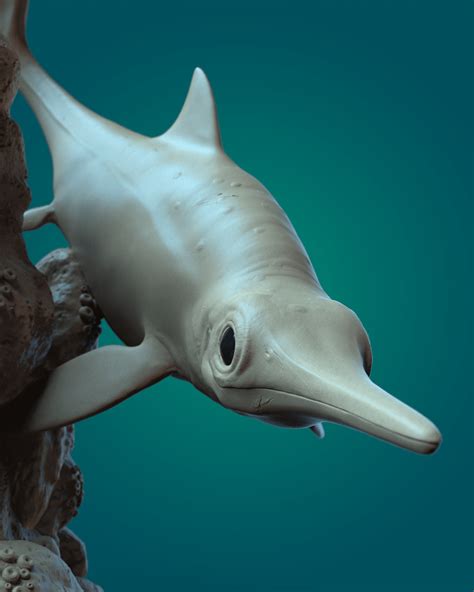 3D file Ophthalmosaurus in the environment 🐠・Model to download and 3D print・Cults