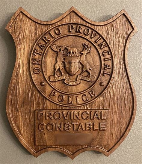 Ontario Provincial Police (OPP) Wooden Badge – End of the Grain Woodwork