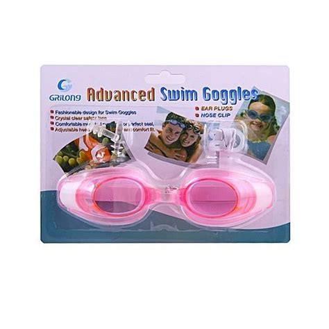 Generic Advanced Swim Goggles With Ear Plugs And Nose Clip - Pink ...