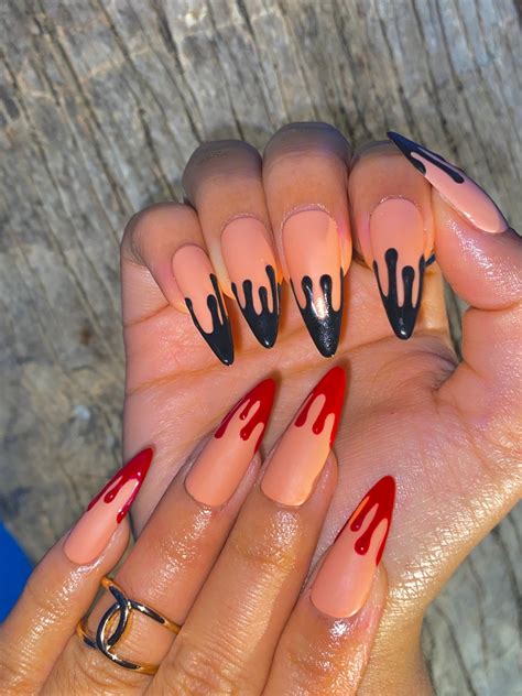 Creepy Dripping Blood Nails/ Halloween Press on Nails - Etsy