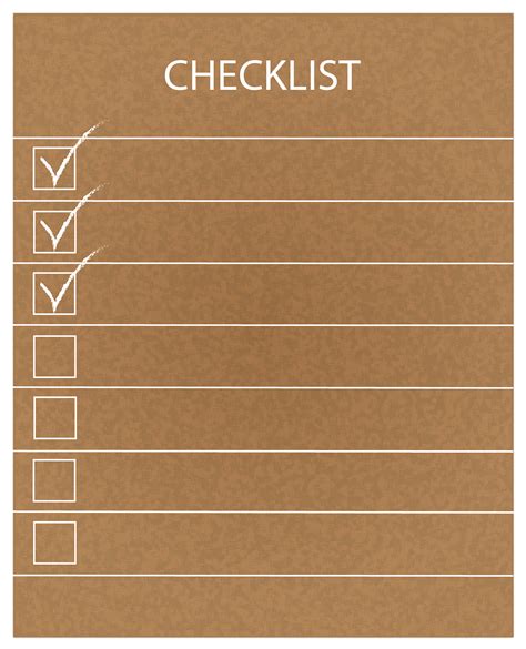 Word Checklist Template With Checkbox