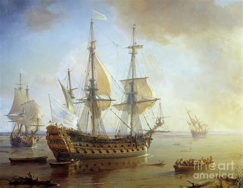 Expedition Of Robert Cavelier De La Salle In Louisiana Ship Detail, 1684 Painting by Theodore ...