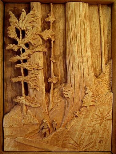 Redwood Scene | Wood carving art, Wood carving designs, Wood sculpture