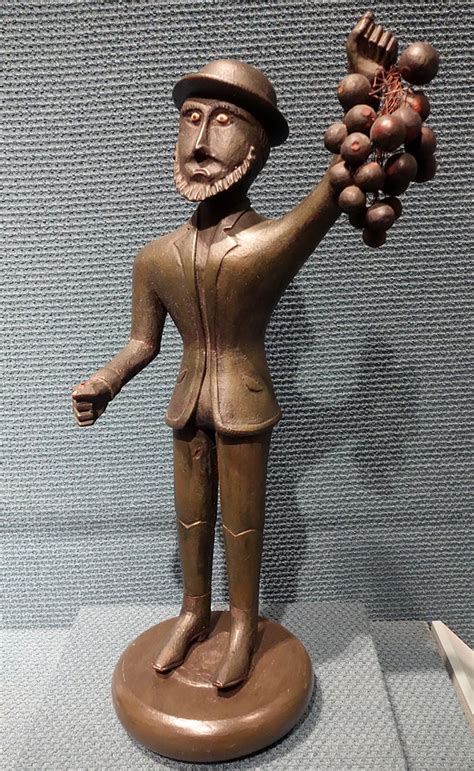 File:Man with Grapes, maker unknown, Wells, Maine, c. 1860, painted wood, bone, metal wire ...