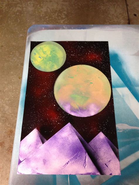 Spray Paint Art - Purple Pyramids