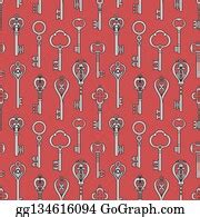 34 Pink Vintage Background With Old Keys Clip Art | Royalty Free - GoGraph