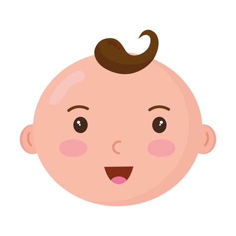 cute baby head character icon 3872044 Vector Art at Vecteezy