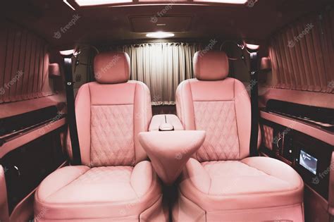 Premium Photo | Luxury modern pink car interior