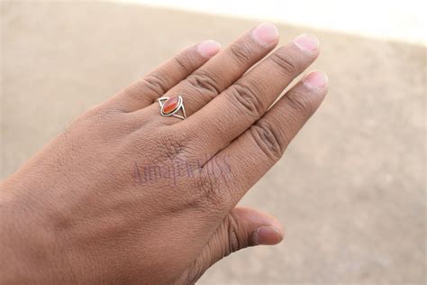 Carnelian Ring Carnelian Stone Ring Carnelian Silver Ring | Etsy