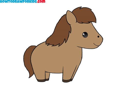 How To Draw An Easy Cartoon Horse - Flatdisk24