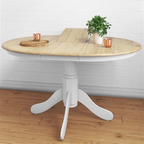 Round Dining Table White And Wood ~ Gray Round Dining Room Table / The Centiar Two Tone Round ...