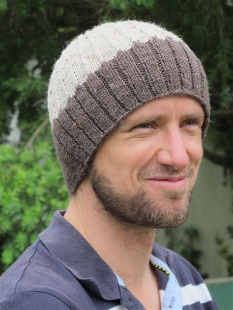 Mens Beanie Free Knitting Pattern Hat In Garter Stitch And. - Printable Templates Free