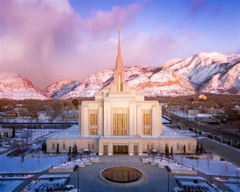 Ogden Winter Sunset Aerial | Winter sunset, Lds temples, Mormon temple