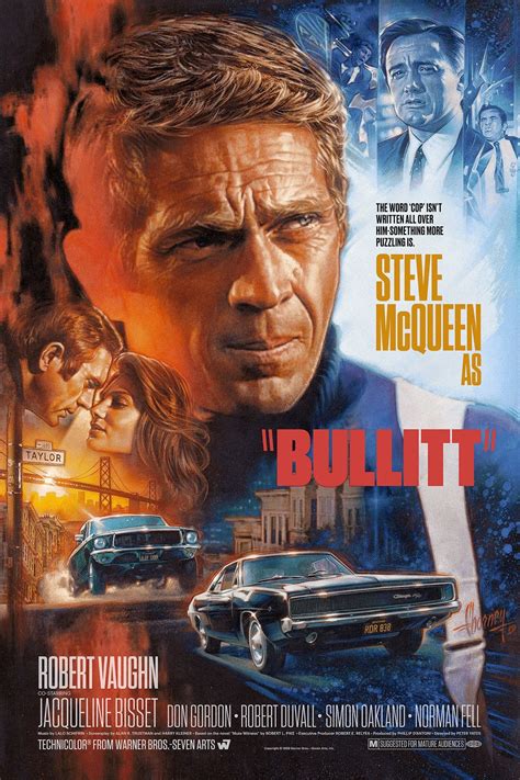 Tribute Poster of Steve McQueen as BULLITT. Artwork by Steve Chorney Classic Movie Posters ...