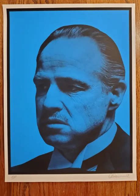 TIM OLIVEIRA MARLON Brando The Godfather Print RARE MINT Blue Variant S/N AP $20.00 - PicClick