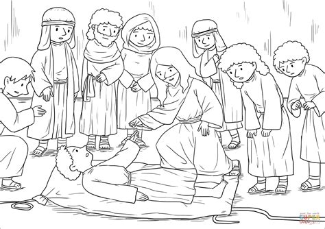 Jesus Forgives and Heals a Paralyzed Man (Mark 2:1-12) coloring page ...