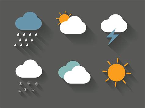 weather icons vector | Weather icons, Custom icons, Flat design icons