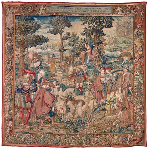 ROMULUS AND REMUS, A NARRATIVE CLASSICAL TAPESTRY, MADRID, WOVEN BY ...