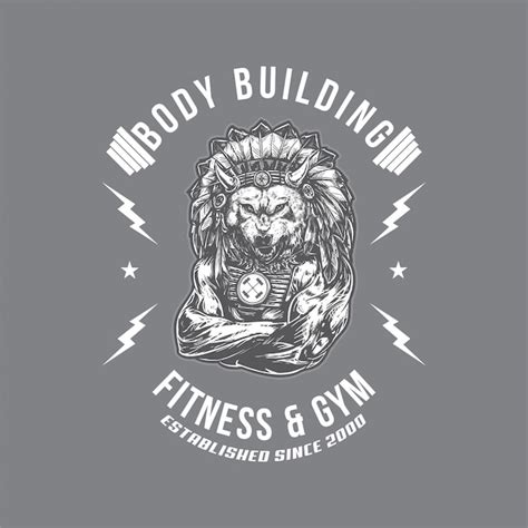 Premium Vector | Wolf gym chief badge