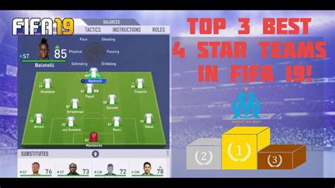 TOP 3 BEST 4 STAR TEAMS IN FIFA 19 - YouTube